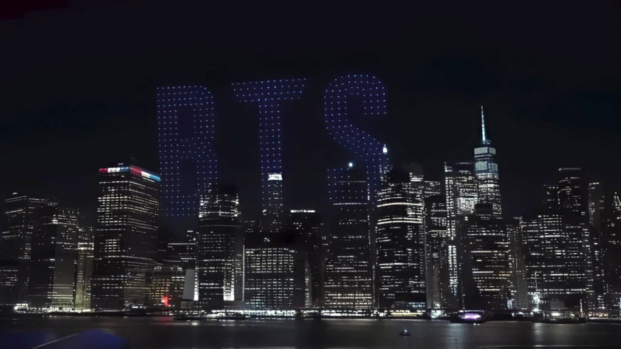  Drone show lights up New York City for BTS return!💜  19/03/26 Live. #BTS #ARIRANG 