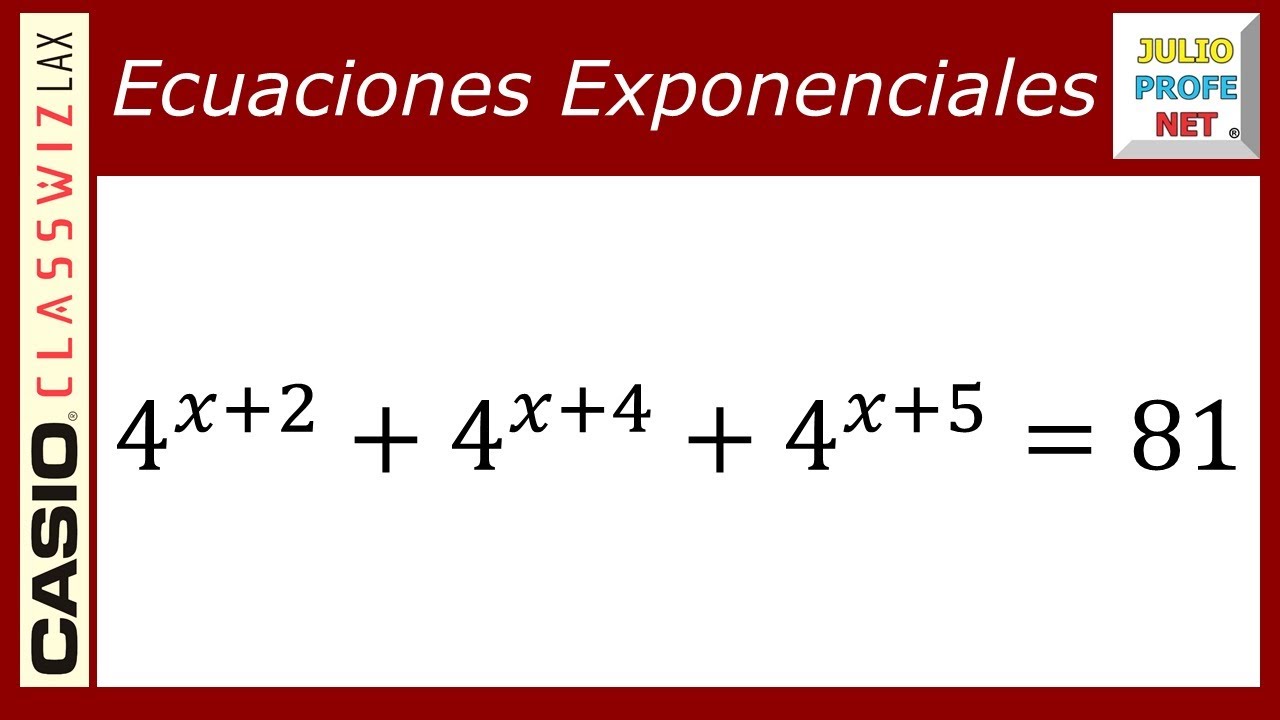 Ecuaciones exponenciales | Ej. 15 #julioprofe y #casio