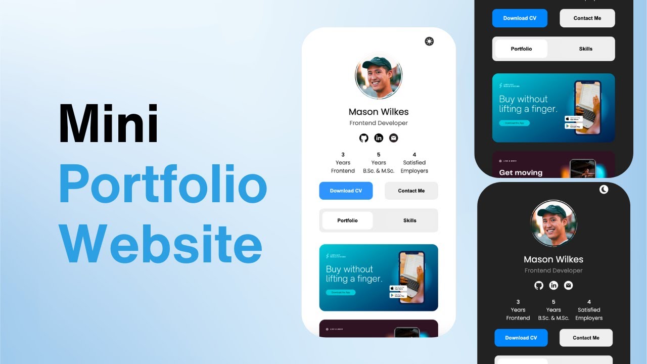 Create a Responsive Mini Portfolio Website Design Using HTML CSS & JavaScript