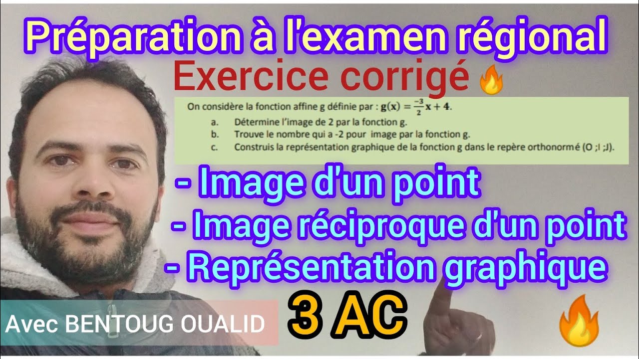Exercice corrigé : Fonction affine | 3AC