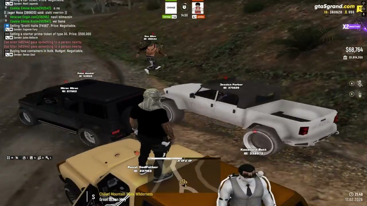 ARAZİ ARAÇLARI İLE OFFROAD YAPTIK CARNAGE FAM (GRAND RP)