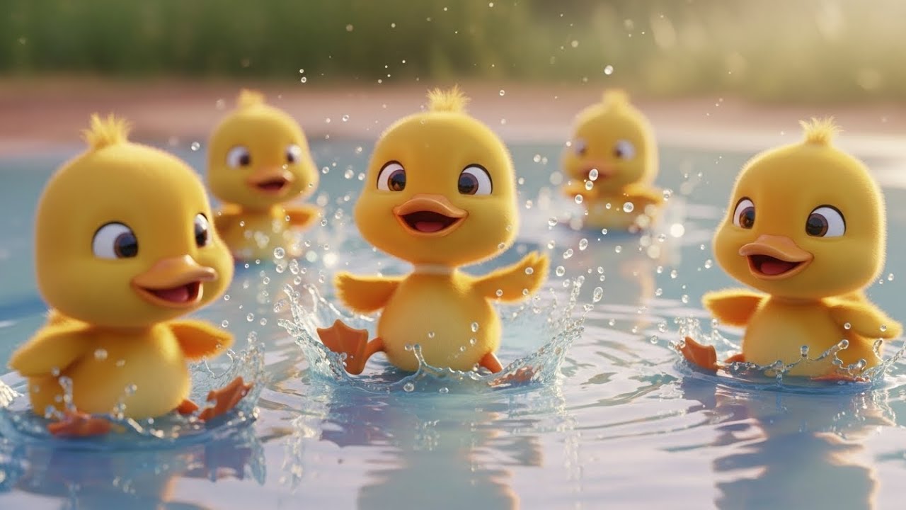 Танцующие утята в луже 🦆💦🎵 | Мультфильм для детей и весёлые брызги