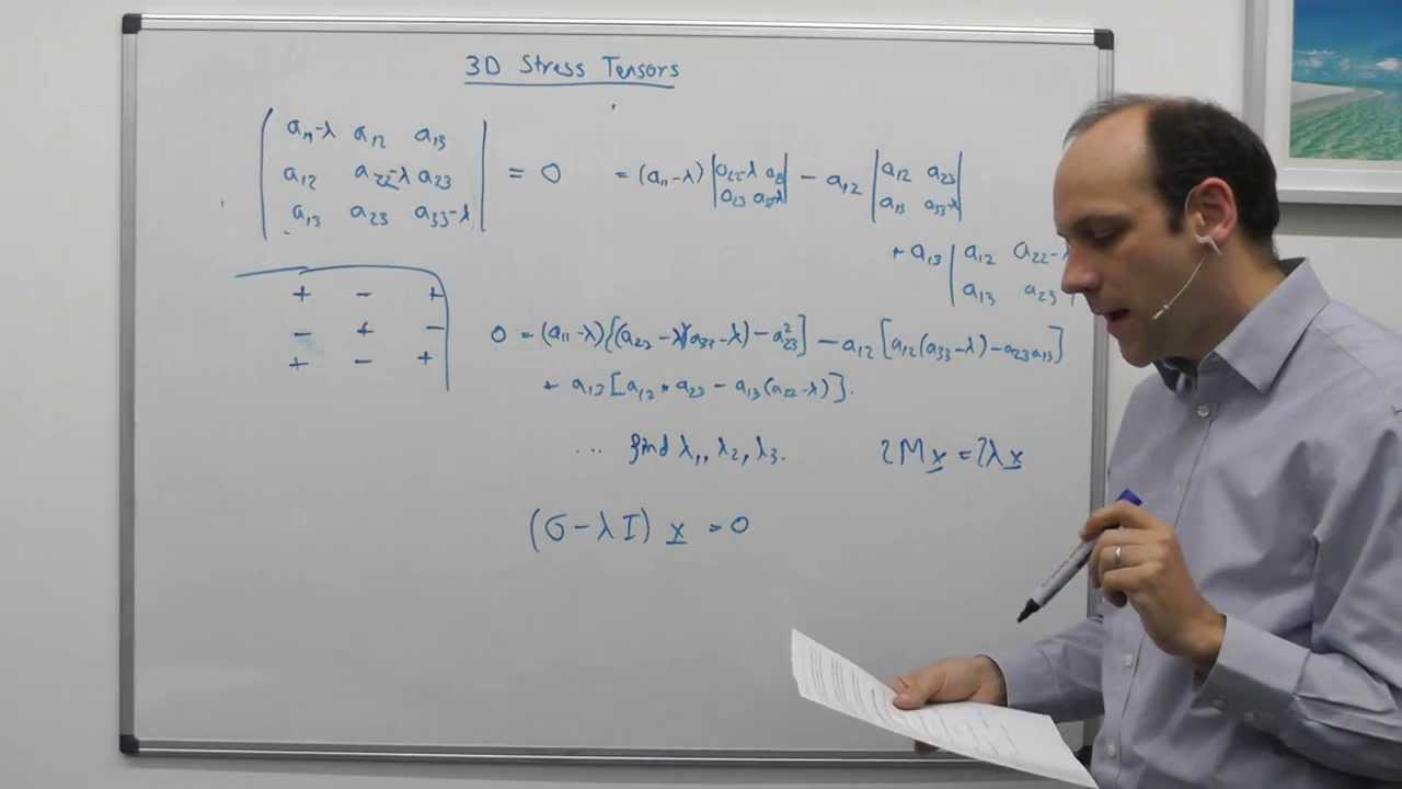 4a | MSE203 3D Stress Tensors - finding eigenvalues and eigenvectors