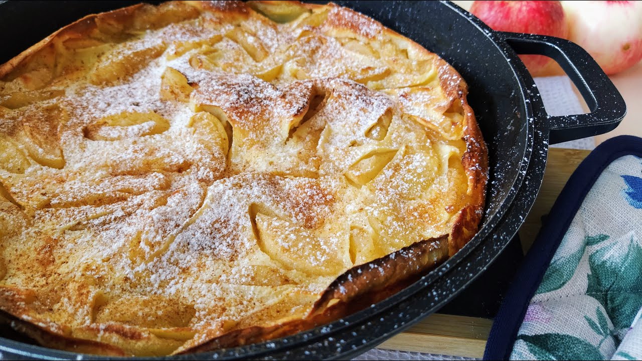 Большой яблочный блинчик в духовке||Apple dutch baby pancake
