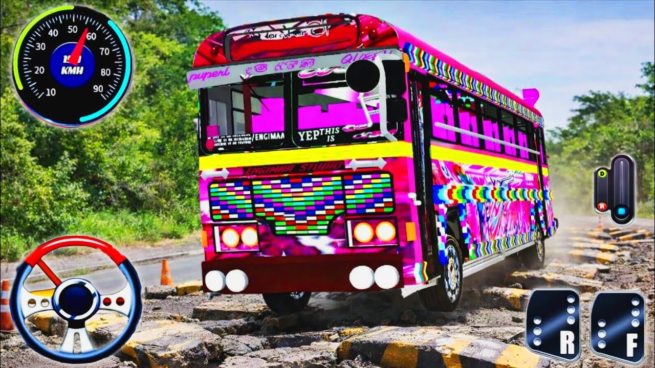 💥Indian Bus Dangerous Speed Breaker & Broken Road Drive 🛣️ 🚧 | Offroad Map Gameplay Video 🎮