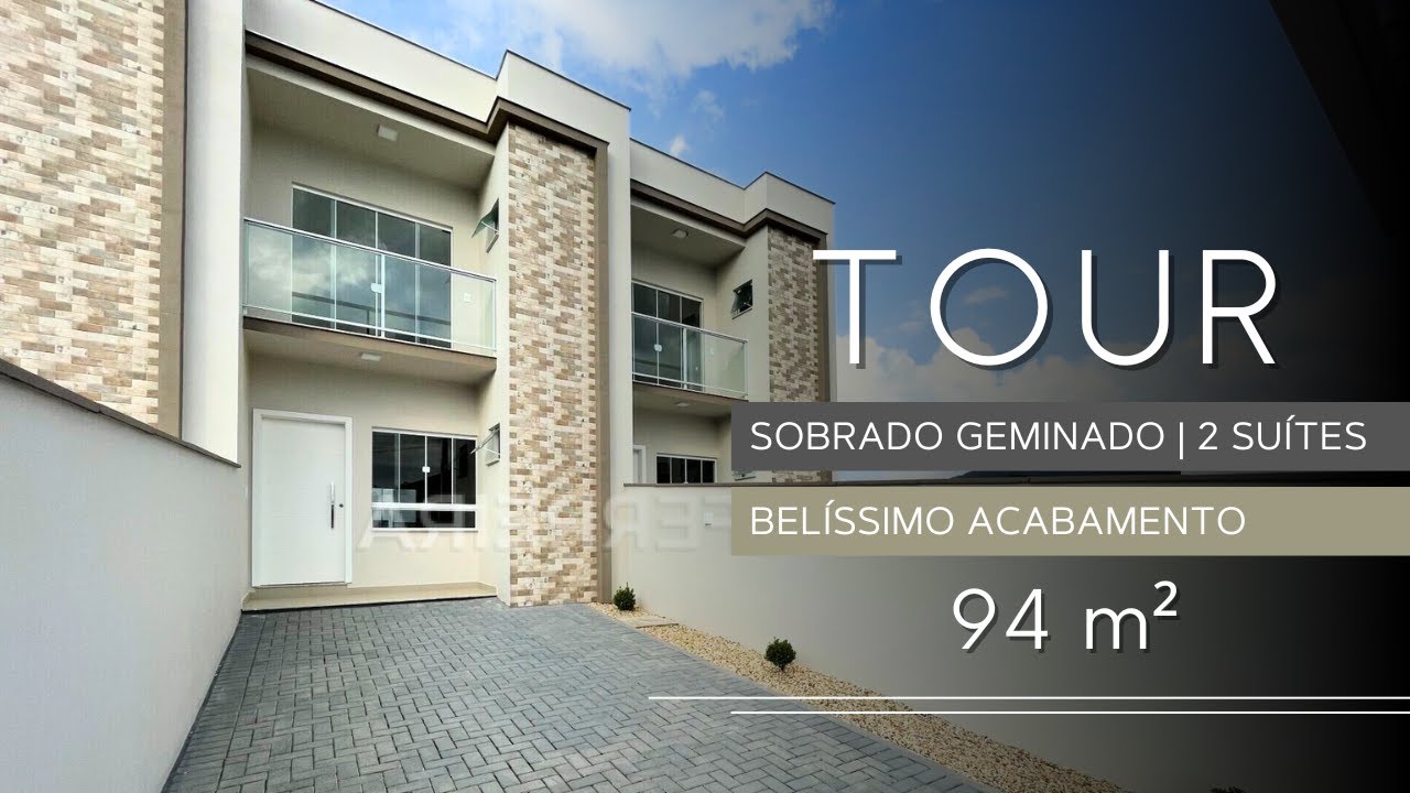 TOUR EM SOBRADO MODERNO GEMINADO EM JARAGUÁ DO SUL | PROJETO COM SUÍTE | ARQUITETURA LINDA