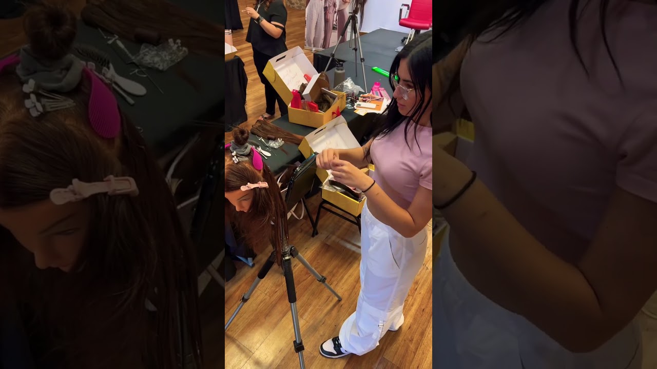 Spend the day with Liz as she becomes certified in Sew-In wefts! 💖 #shorts #hair