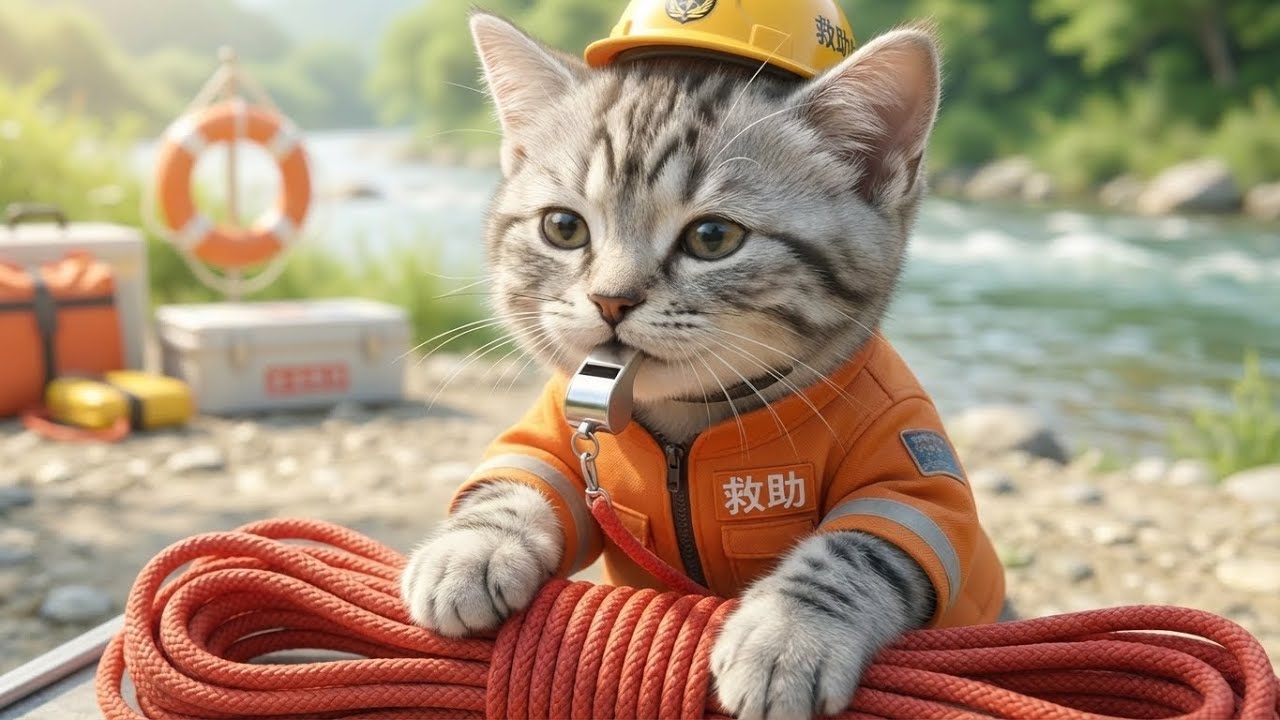 🔥 迷わず出動!! 人命救助に向かう救助ねこの一日に密着 🐱