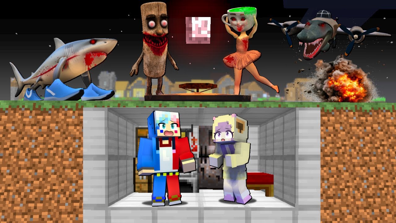 【ゾンビ化したイタリアンブレインロット⁉️🧟‍♂️】地下シェルターで生き残ろうとした結果…【マイクラ マインクラフト】ぽっぴんず