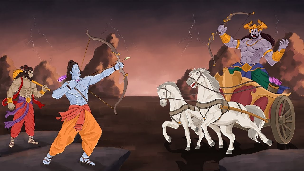 Digital Painting of Ram and Ravan fight scene    #ramvsravan #digitalart #rammandir #jayshreeram