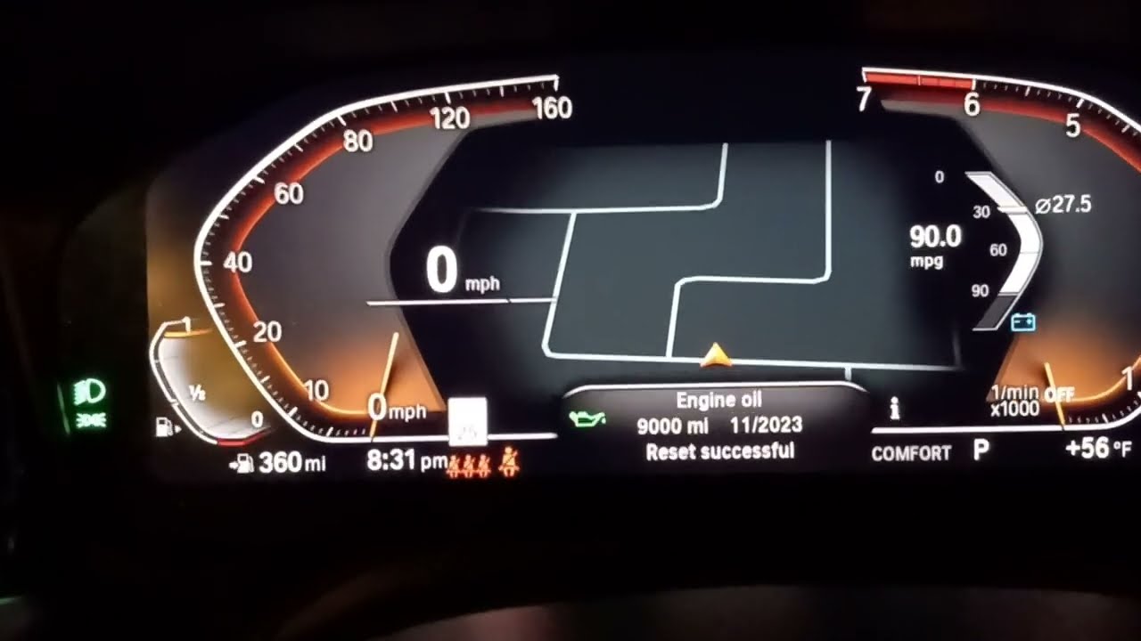 🚗 Как СБРОСИТЬ 🚗 2019-2020 BMW 330i Индикатор пробега при масляной службе (SUPER SIMPLE!!!)