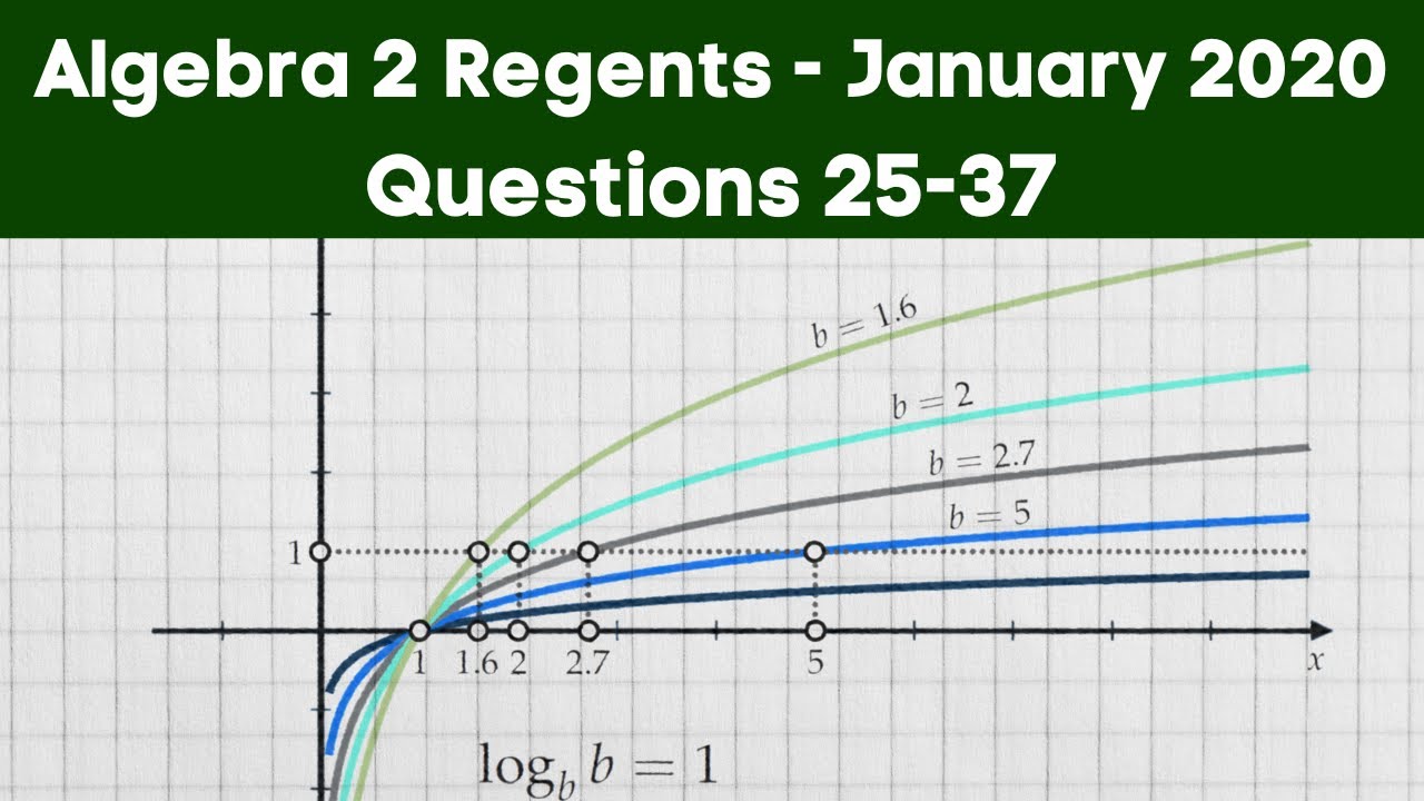 Algebra 2 Regents January 2020 (Parts 2,3 and 4, Questions 25 - 37)