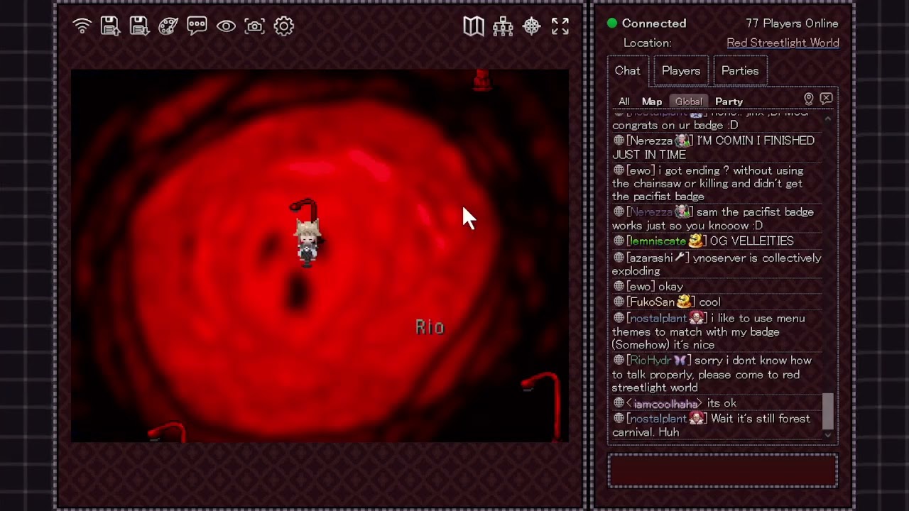 Yume 2kki Online - Río's maps tour featuring Río from the acclaimed Yume Nikki fangame, Yume 2kki