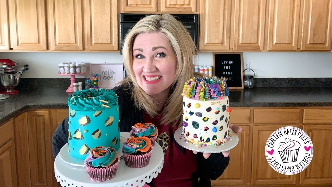 THREE ways to PAINT LEOPARD PRINT on your CAKE and CUPCAKES!