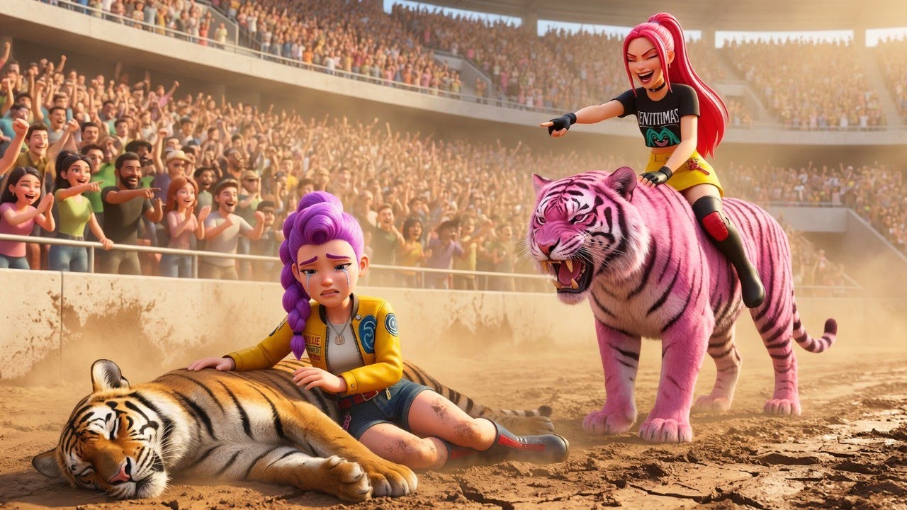 KPOP Demon Hunters Take on a Saber-Toothed Tiger – RUMI Leads the Race! 😱🔥