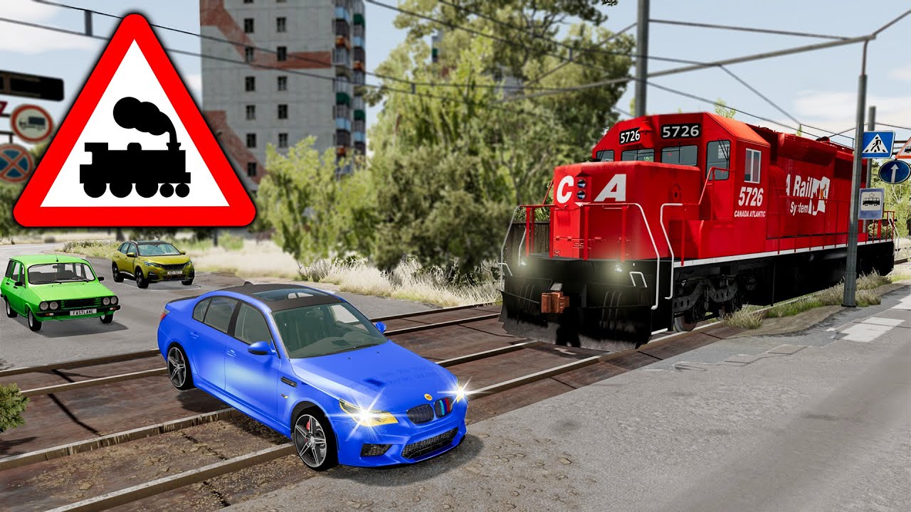 TREN KAZASI ARABALAR PERT OLDU // BeamNG.drive // TRAİN CRASH