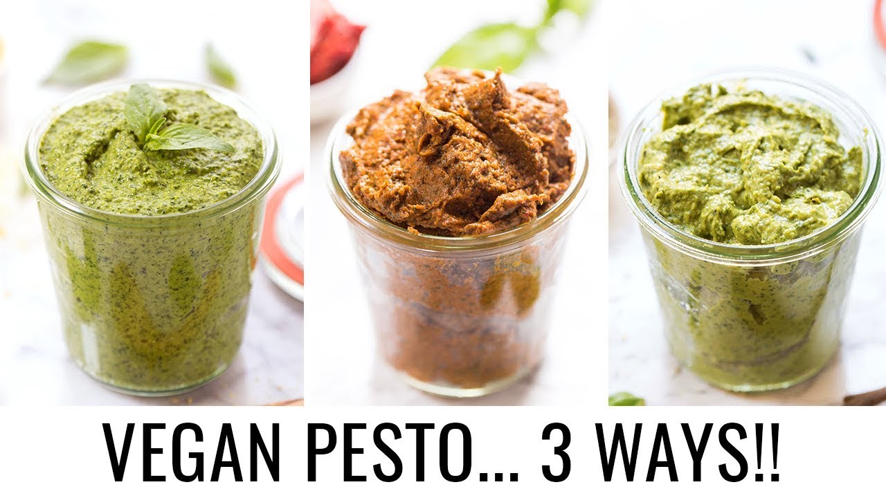 BEST VEGAN PESTO RECIPES | 3 different flavors