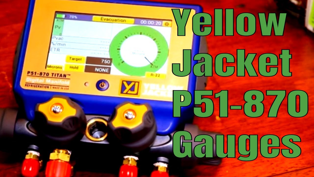 Цифровые манометры Yellow Jacket P51-870 для систем отопления, вентиляции и кондиционирования воз...