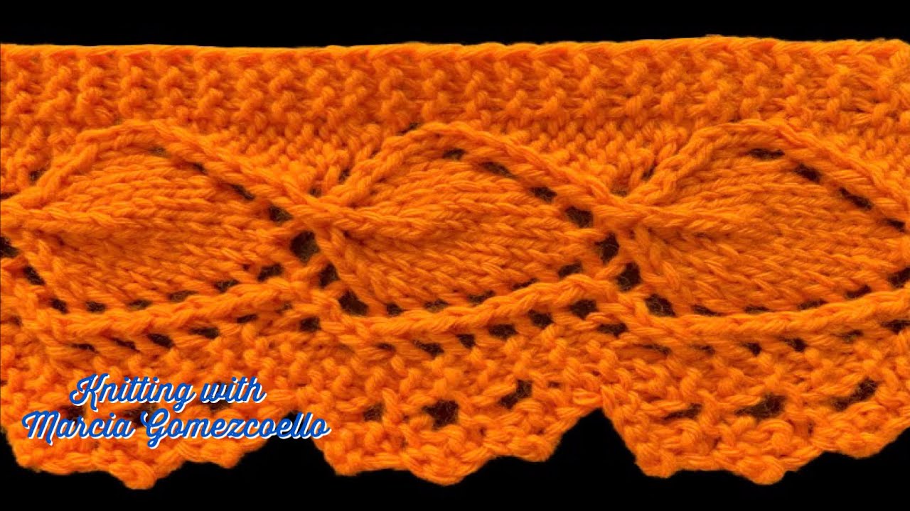 TEJIDOS A DOS AGUJAS: Puntilla de Hojas/ KNITTING WITH TWO NEEDLES: Leaves Lace Edge
