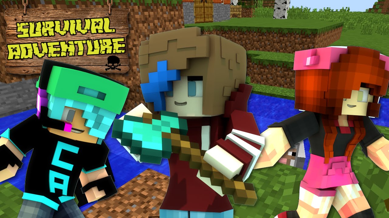MINECRAFT SURVIVAL ADVENTURE SERIES | GETTING STARTED | CHAD, DOLLASTIC & AUDREY