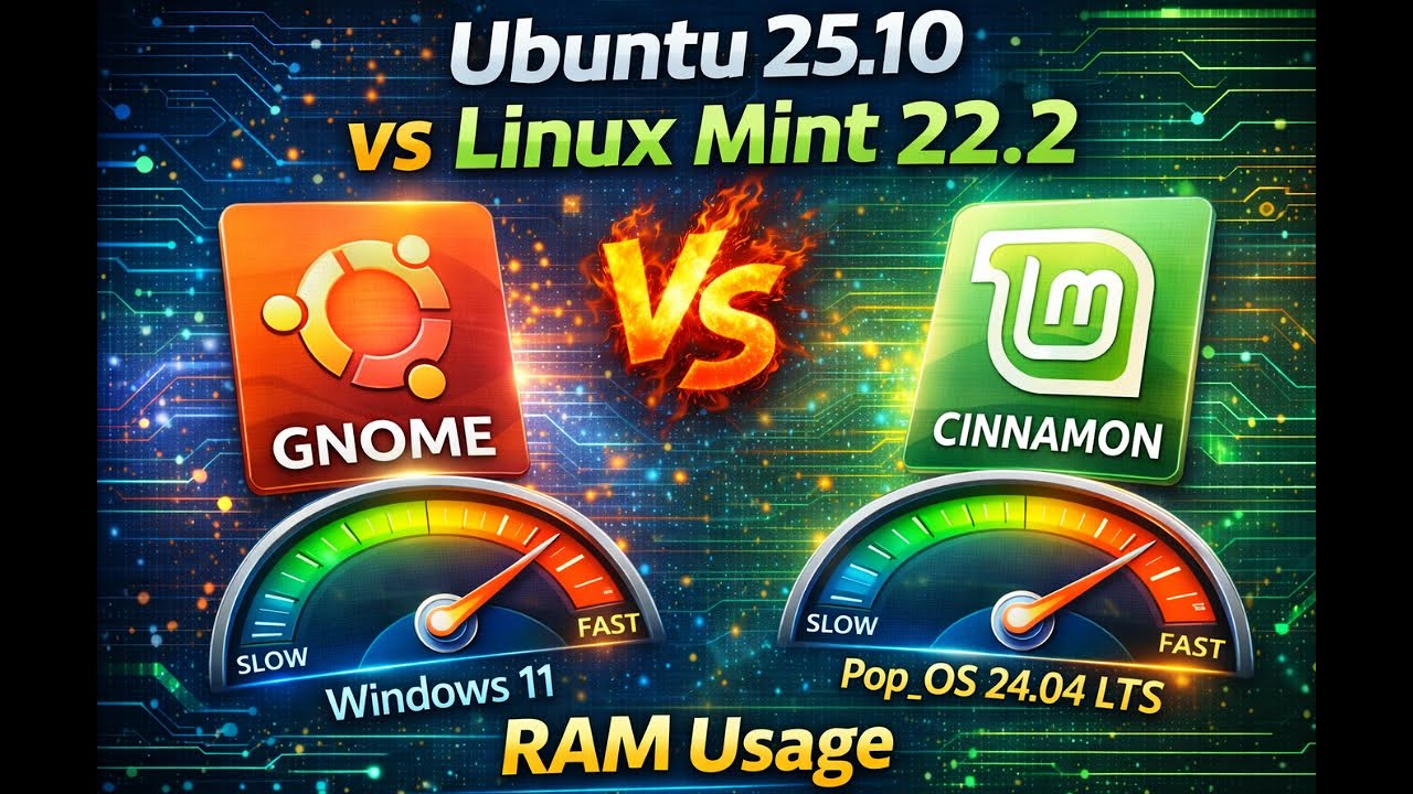 Ubuntu 25.10 vs Linux Mint 22.2 | GNOME vs CINNAMON | RAM Usage