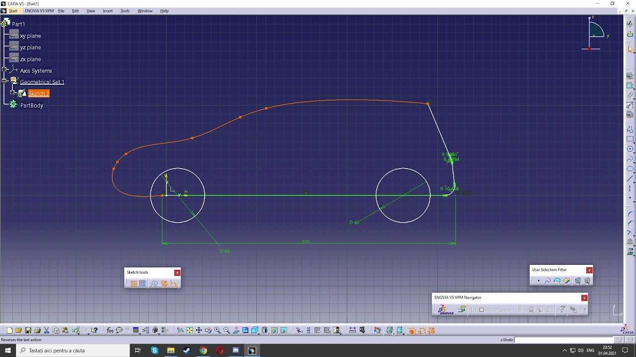 How to design simply body cars in Dassault Systemes CATIA V5 R18  (01/04/2021)