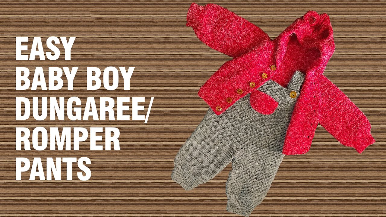 Easy Baby Boy Romper Pants/Dungaree | 0-6 Months | Knitting Tutorial in Urdu with English Subtitles