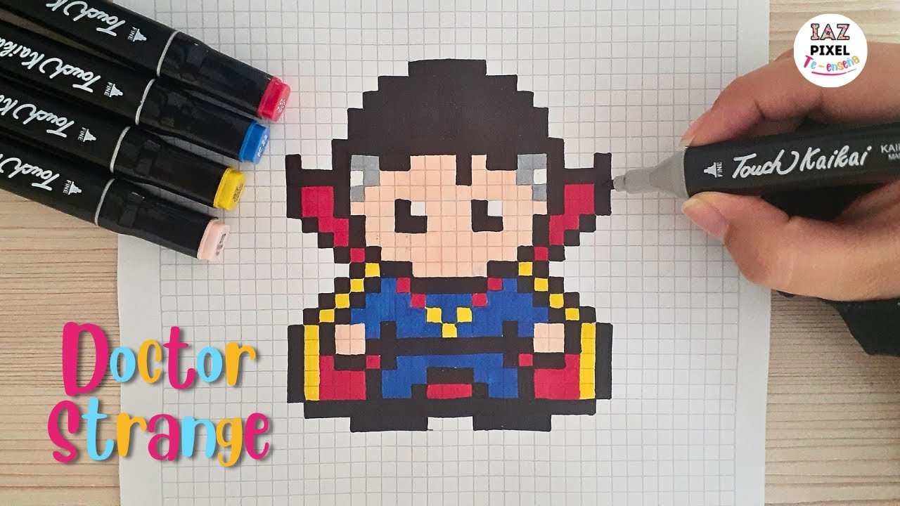 Como dibujar a DOCTOR STRANGE en PIXEL ART – Tutorial paso a paso