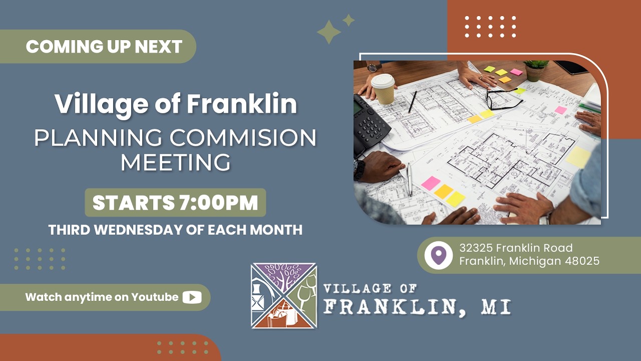 Village of Franklin Planning Commission Meeting on February 18, 2026 at 7:00 PM