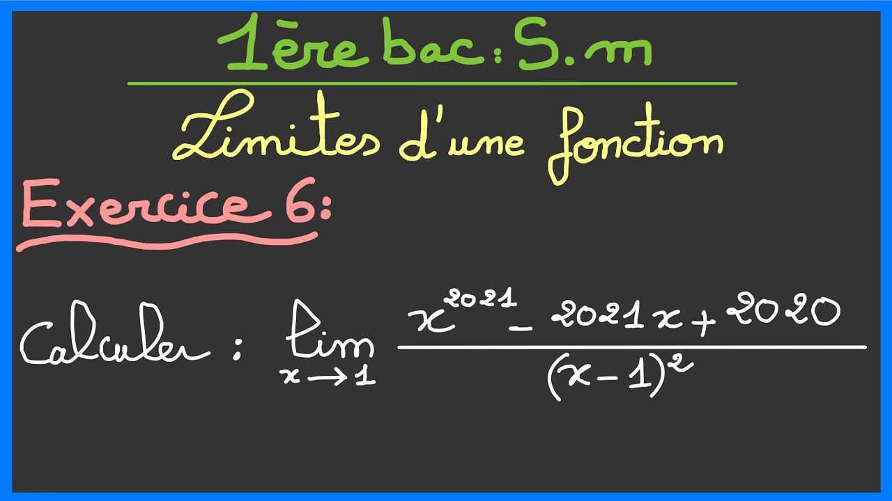 1ère bac S.m : Exercices sur les limites ( Exercice 6 )