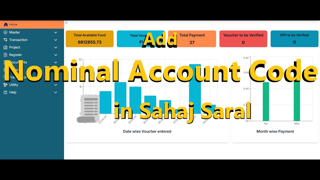 Sahaj Saral Nominal Account Code Setup | Similar to GPMS Collection/Payment Head