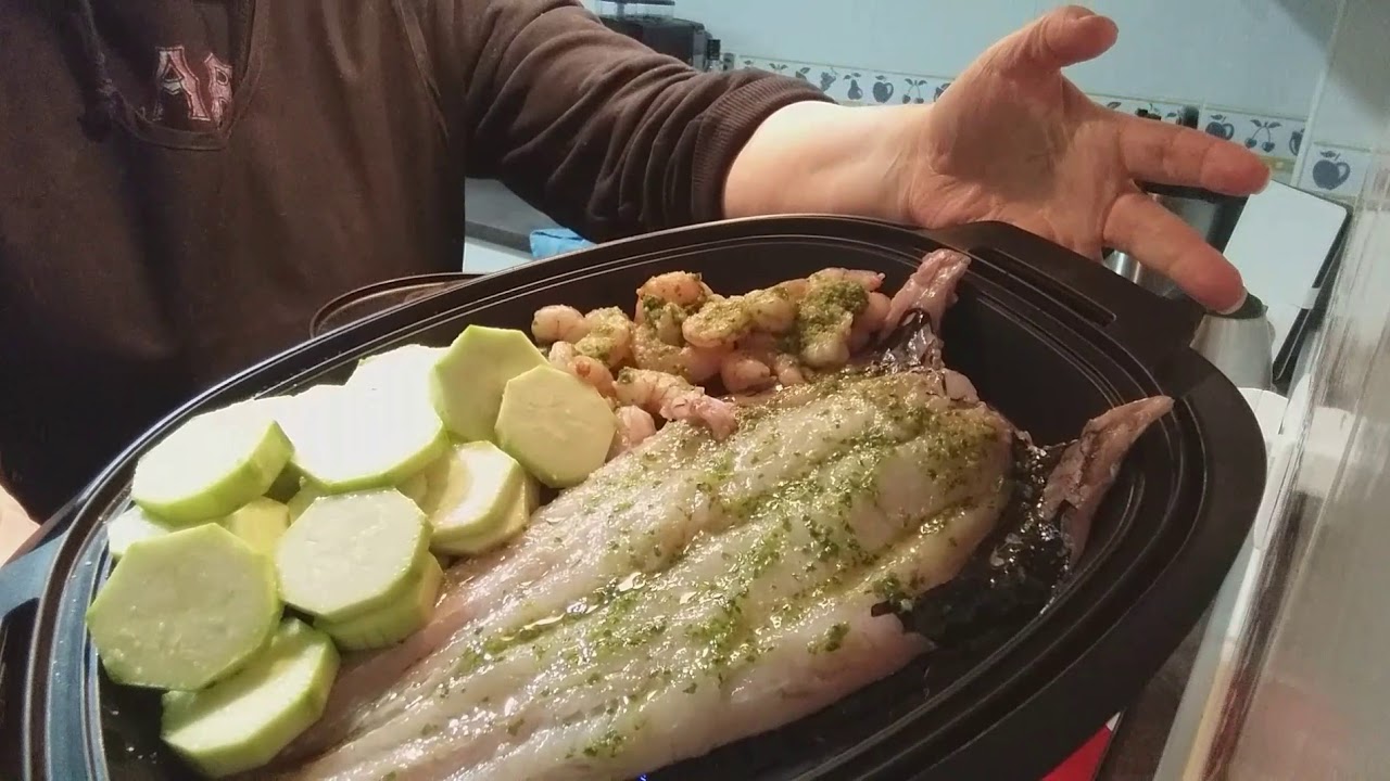 PESCADILLA, GAMBAS Y CALABACIN AL VAPOR EN MAMBO!!!