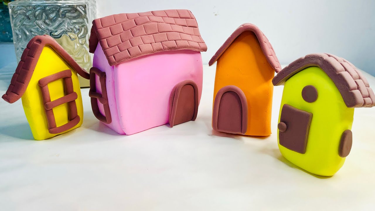 “Clay Se Cute Mini Houses 🏠 | Handmade Clay House Making | Satisfying Art Video”