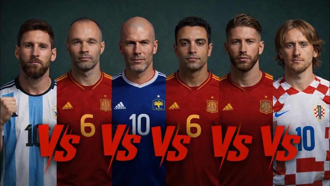 Messi vs Iniesta vs Zidane vs Xavi vs Ramos vs Modrić | Legends Comparison