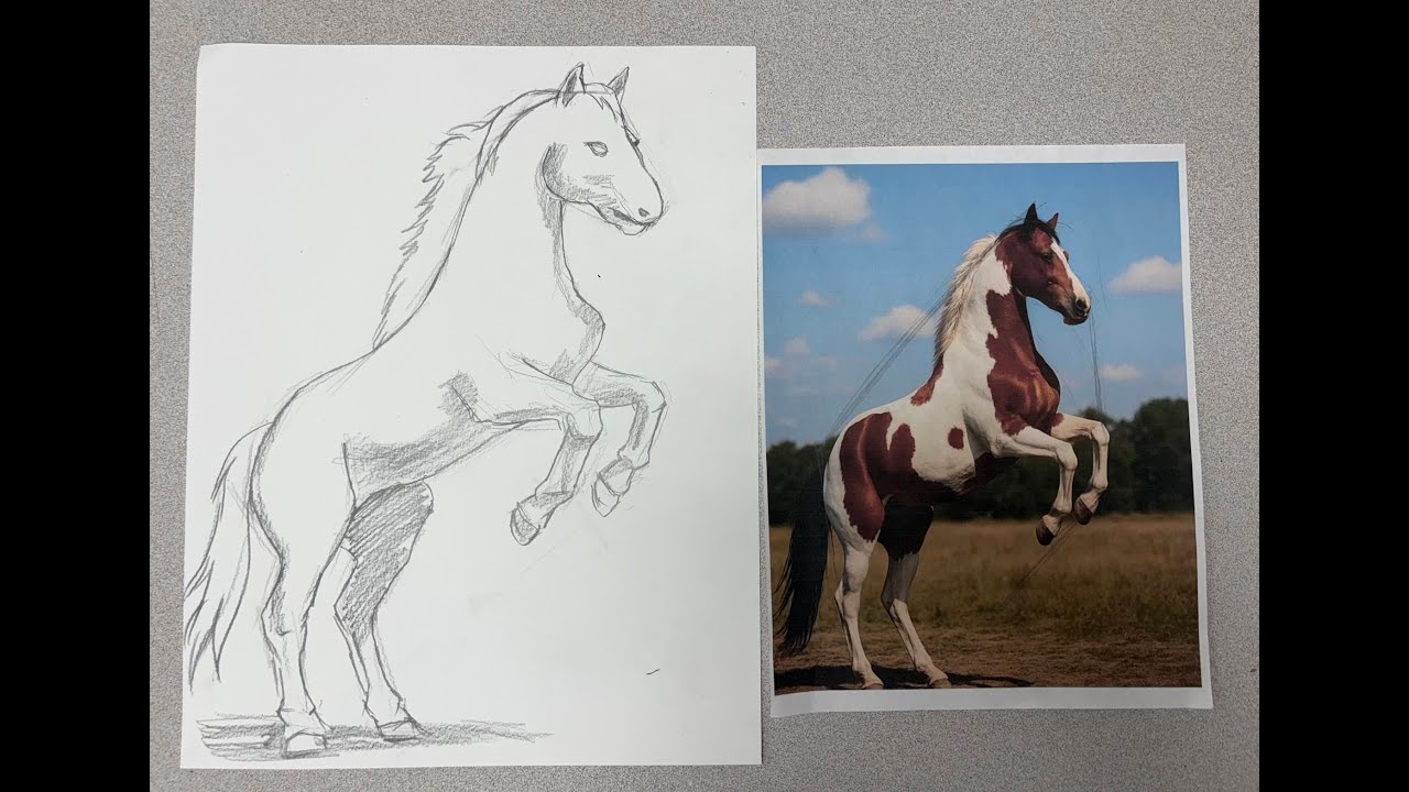 How to sketch a horse with step-by-step guide. (easy version)