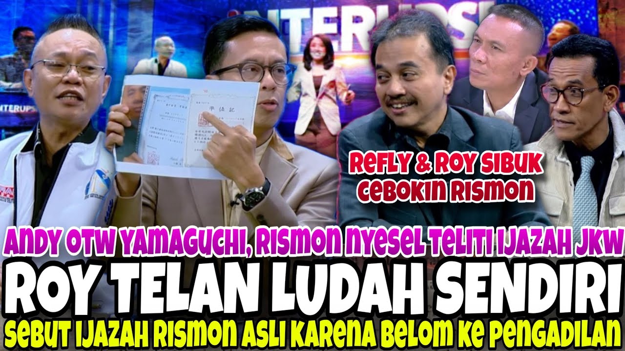 ROY & REFLI SUDAH JADI MACAN OMPONG PAS BAHAS IJAZAH - ROY SAMPE TELAN LUDAH SENDIRI U/ BELA RISMON