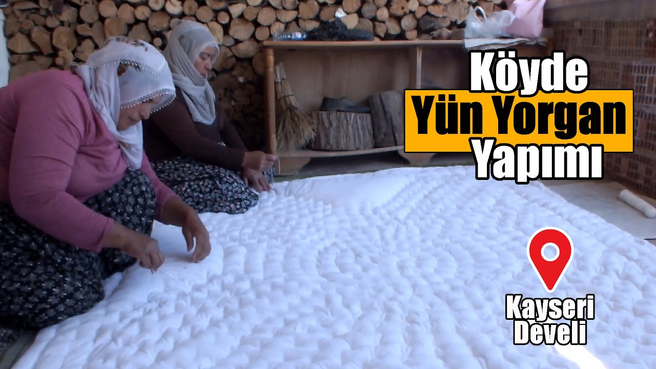 Köyde Yün Yorgan Yapımı(Tüm Aşamaları)