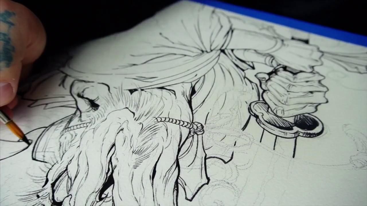 Shane Ford’s “Morning Pages”; Tengu acrylic painting process