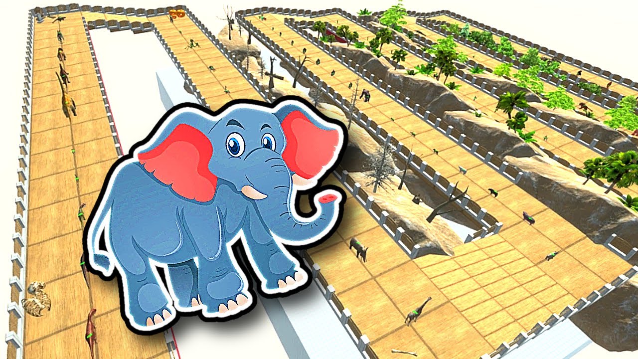 Can These Modern Mammals Hunt ALL UNITS In Gardens DEATHRUN?! - Animal Revolt Battle Simulator