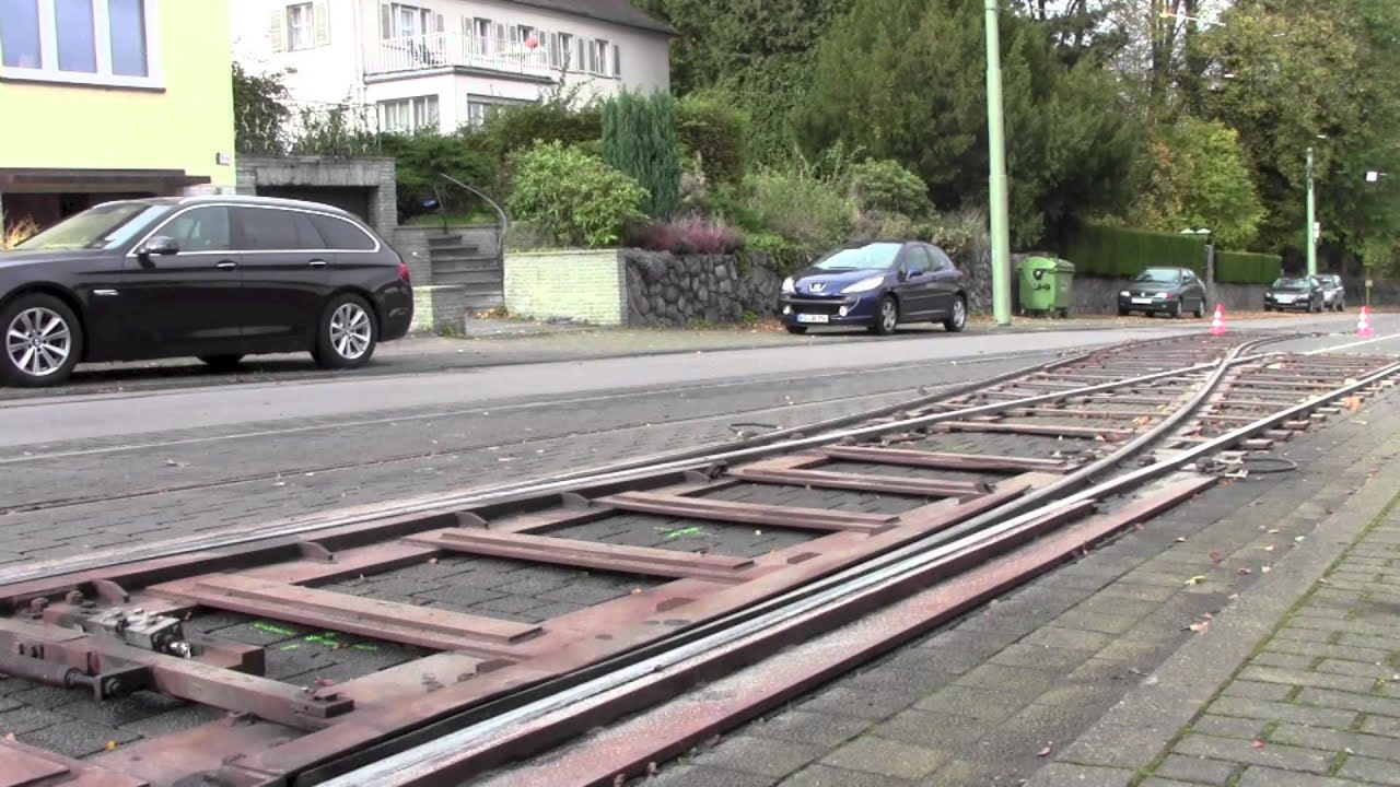 Tram Kassel: Kletterweiche am Druseltal, 23. Oktober 2014 (Description DE/EN)