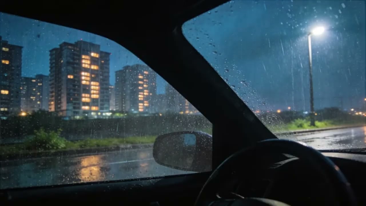 Heavy Rain Sounds to Stop Overthinking - In Car Ambience for Sleep, Anxiety Relief, Calm