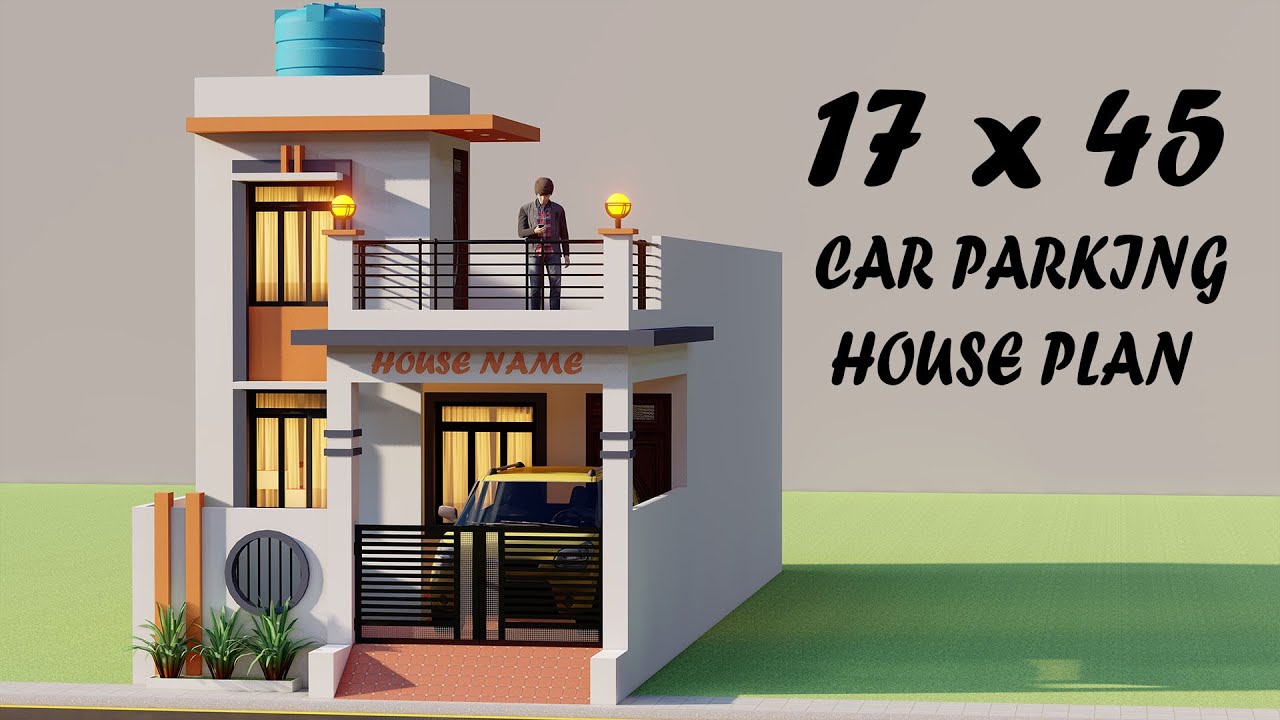 Small 2 Bedroom Car Parking House Design,17x45 Makan Ka Naksha,AtoZ Homes Design