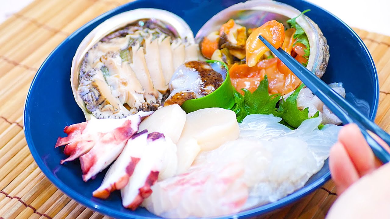 【コリコリ香川ASMR】Abalone, Ark shell, Sea cucumber, Crunchy Sashimi Eating Sounds 赤貝・アワビ・なまこ・鯛・エンガワ刺身【咀嚼音】