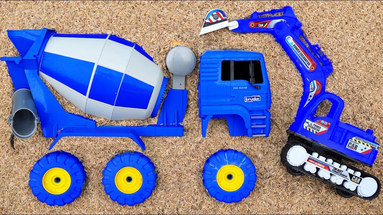Mencari Dan Merakit Mobil Mobilan Truk Molen Besar,Beko Excavator,Truk Oleng Cabe,Slender,Kereta Api