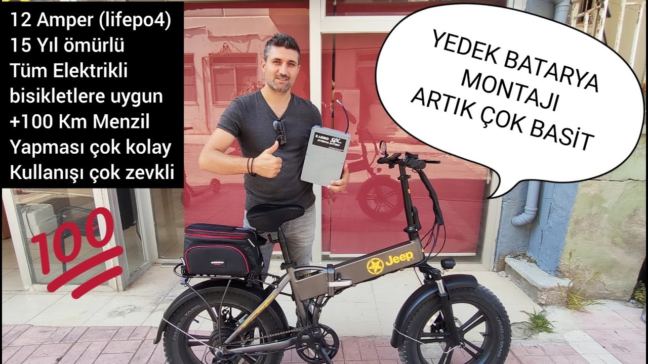 Elektrikli Bisikletlere Ek Batarya Yapmak ve Kullanmak çok basit.Lifepo4 Ek batarya RKS,Jeep,BİM,Rs3
