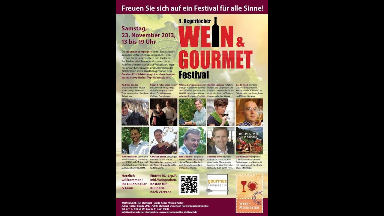 4. WEIN- & GOURMET-FESTIVAL im WEIN-MUSKETIER Guido Keller