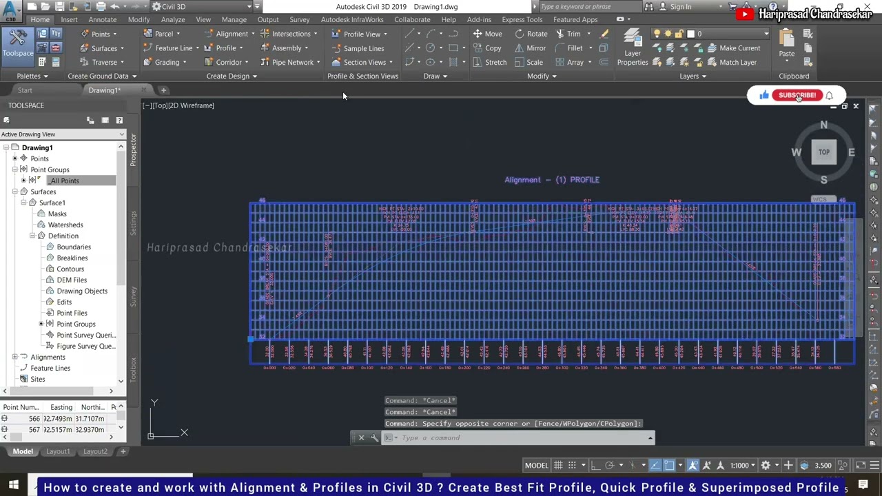 Alignment & Profiles in Civil 3D // Create Best Fit Profile, Quick Profile & Superimposed Profile