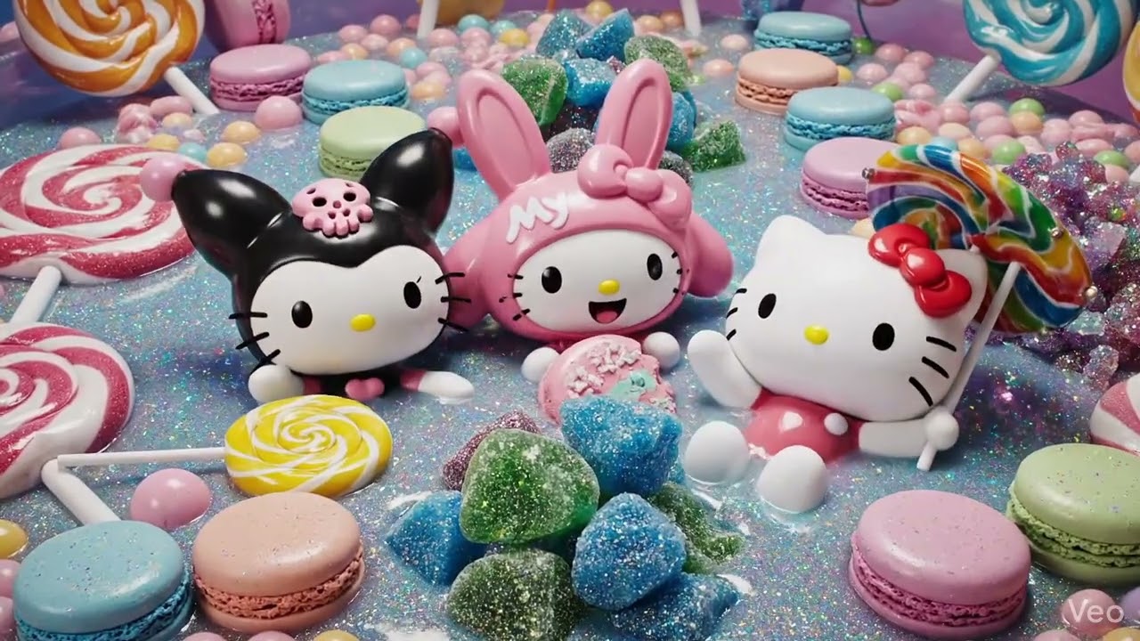 Kuromi, My Melody, Hello Kitty Sanrio food party!
