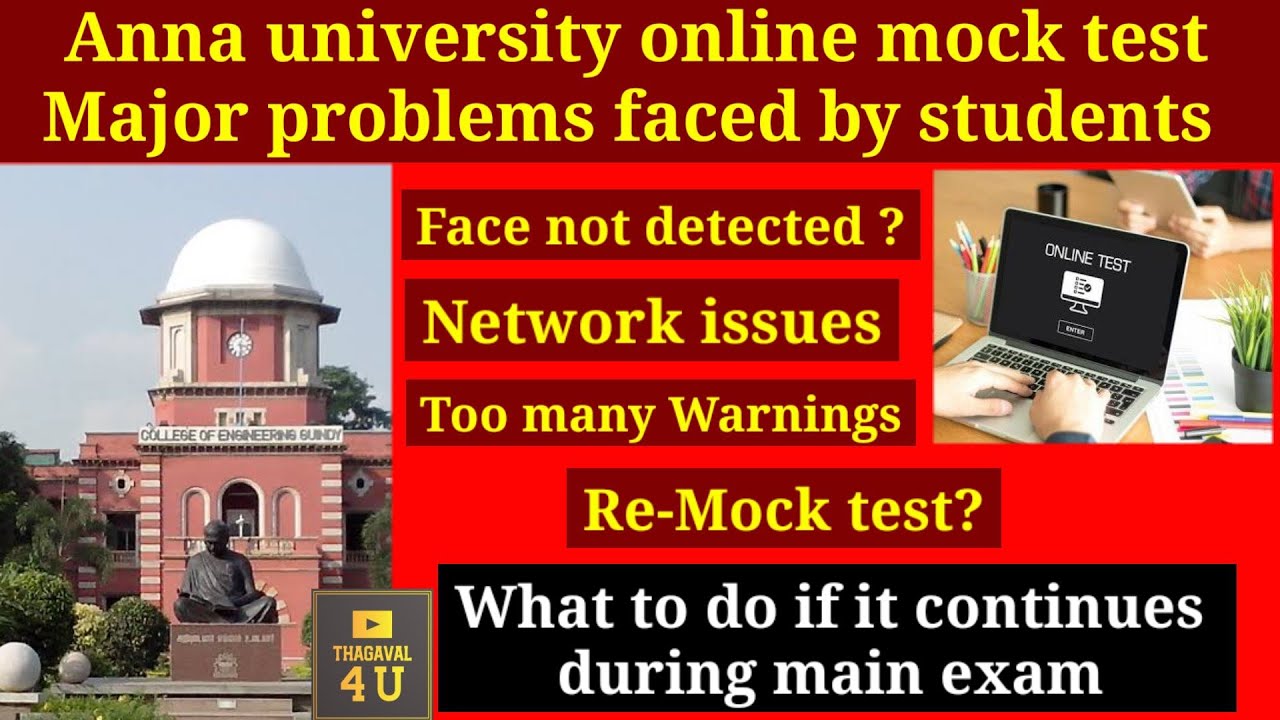 Anna university online mock test|Problems faced by students|What to do|Re-mock test|Lot of Warnings