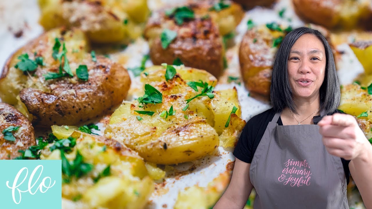 Crispy GARLIC SMASHED POTATOES | Instant Pot | Flo Lum